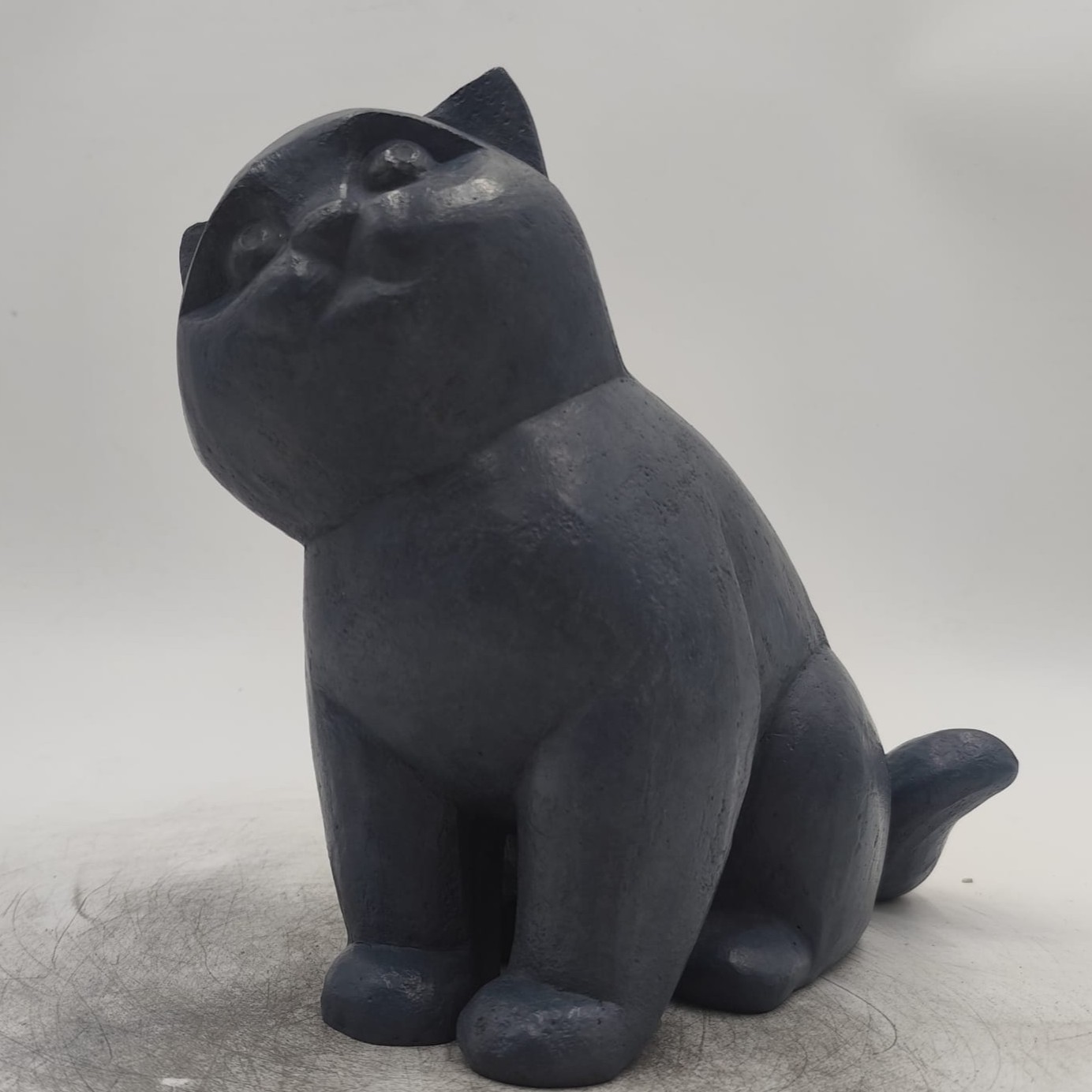 Chaton British Short Hair debout, bronze d'art, Sculpture Victoire Chambry