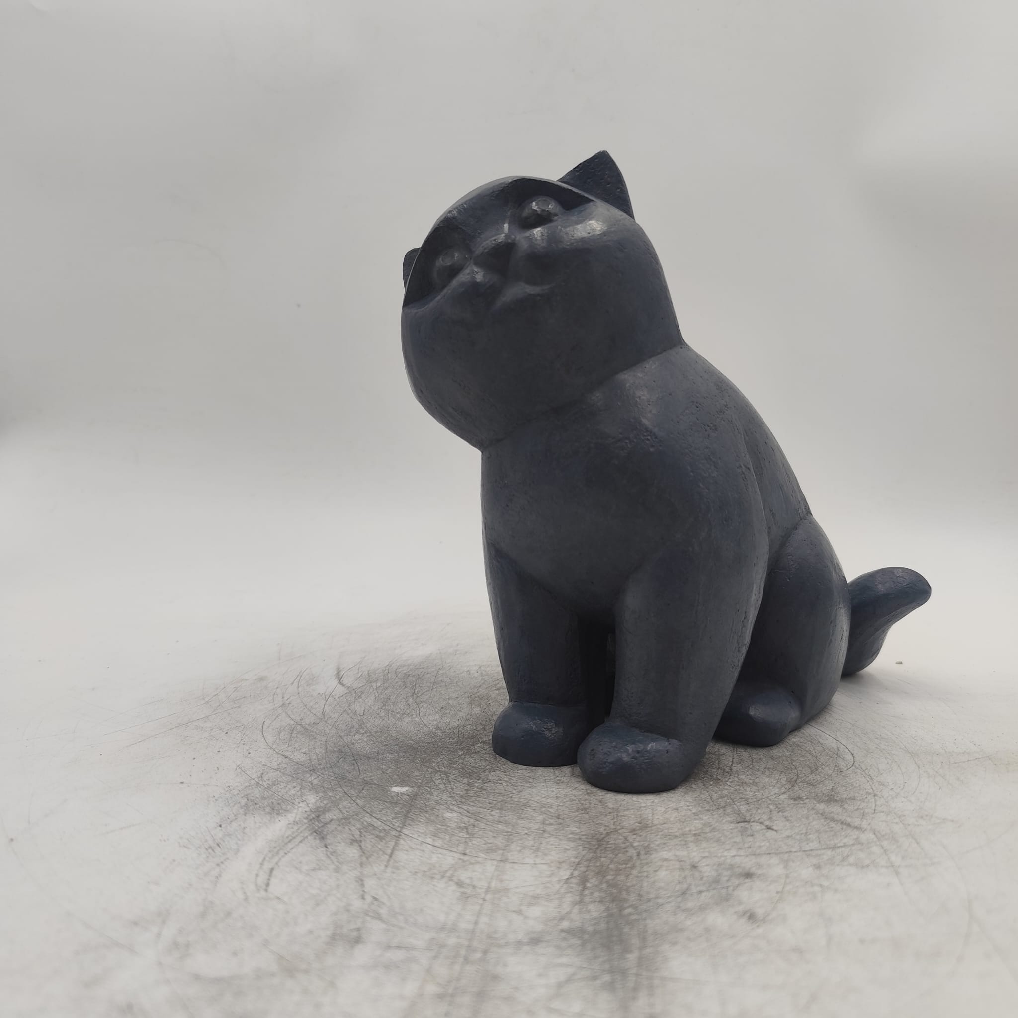 Chaton British Short Hair debout, bronze d'art, Sculpture Victoire Chambry