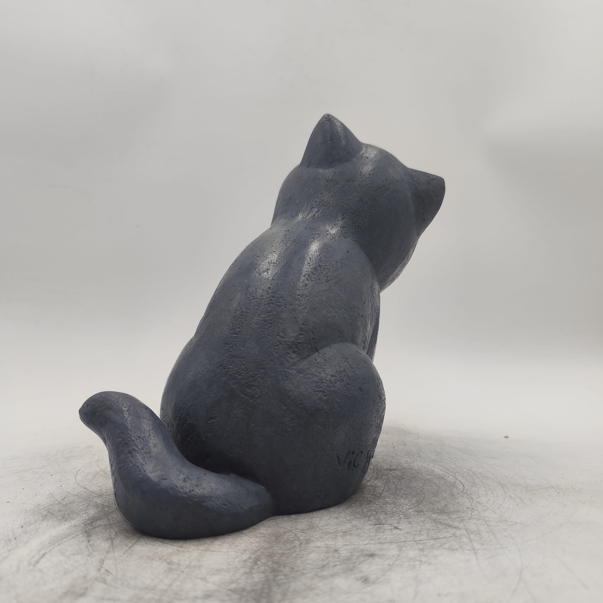 Chaton British Short Hair debout, bronze d'art, Sculpture Victoire Chambry