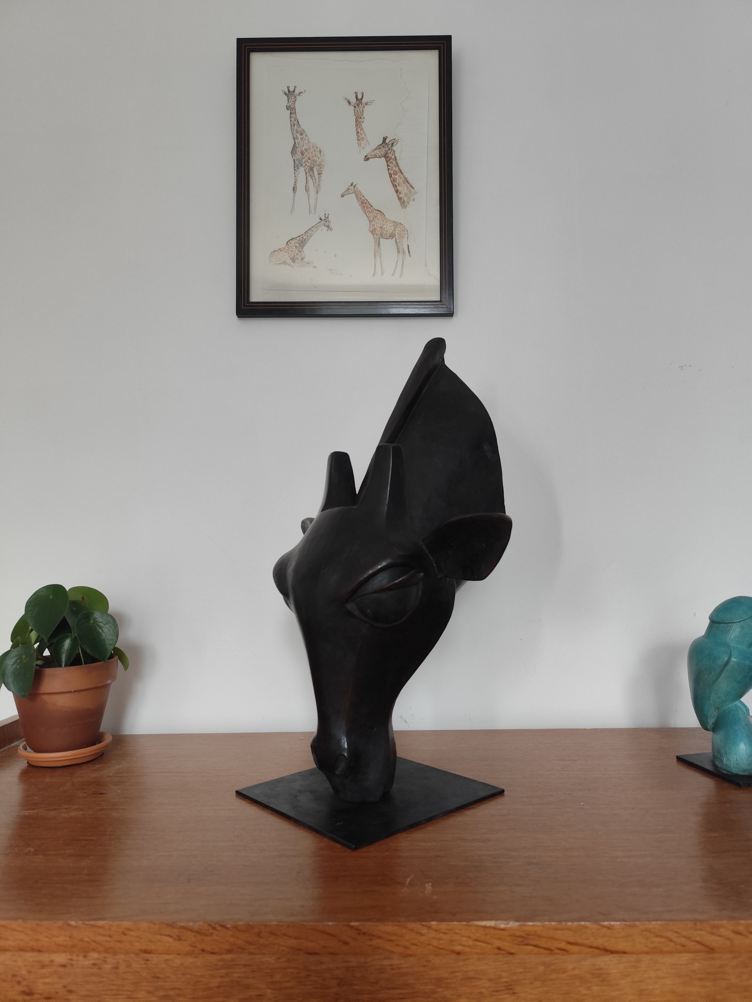 Girafe, bronze d'art original 1/8 Victoire Chambry